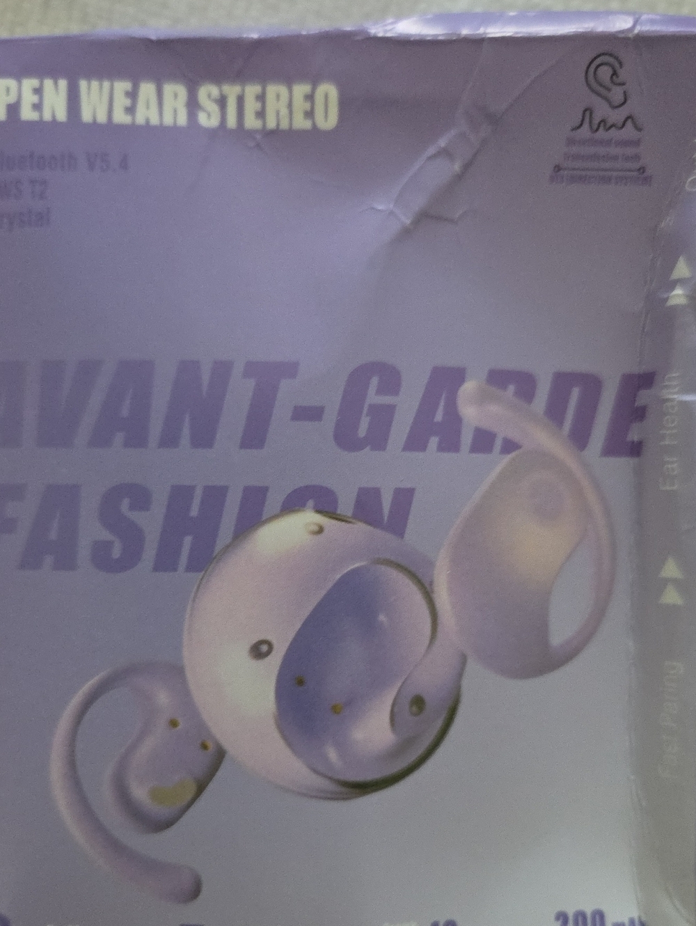 Open-Ear Wireless Earbuds in Purple - Avant-Garde Design